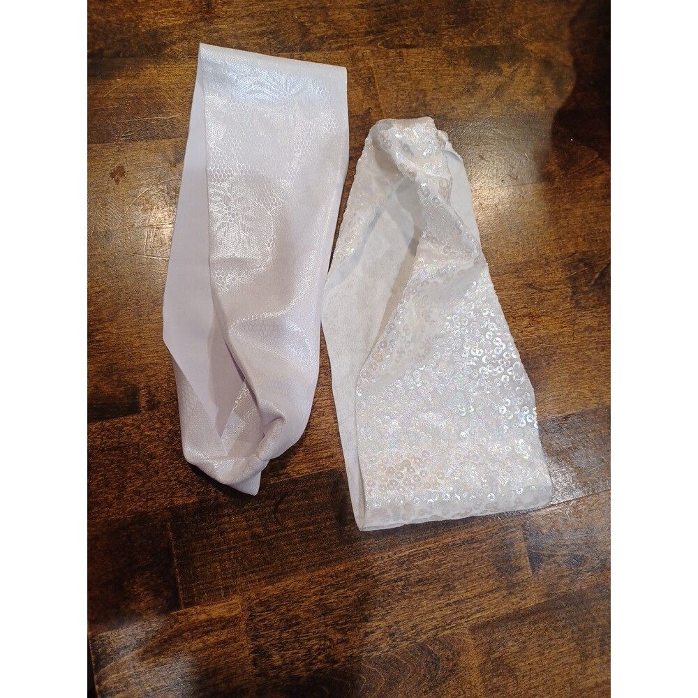 Bondi Band Headbands Lot Of 2 Tapered Anti Slip White Workout Headbands